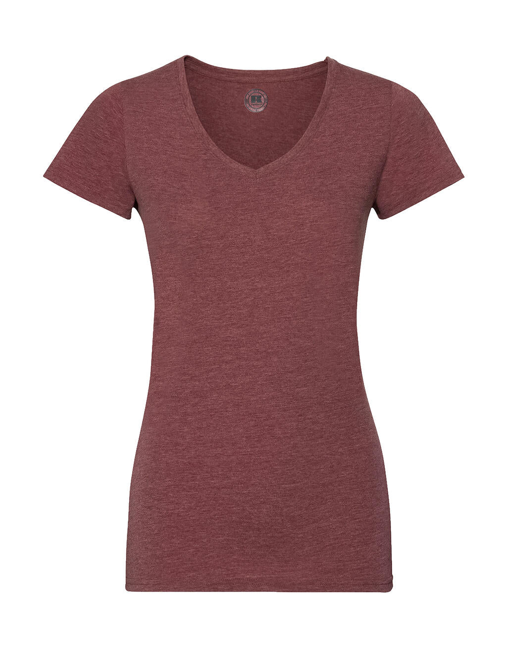 Ladies V-Neck HD T in Farbe Maroon Marl