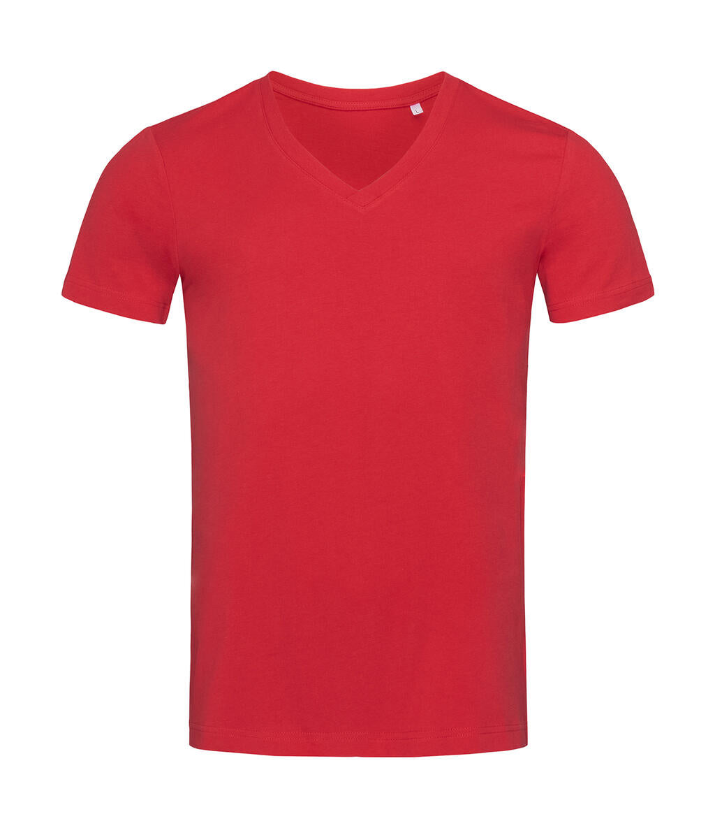 Organic James V-Neck Men in Farbe Pepper Red