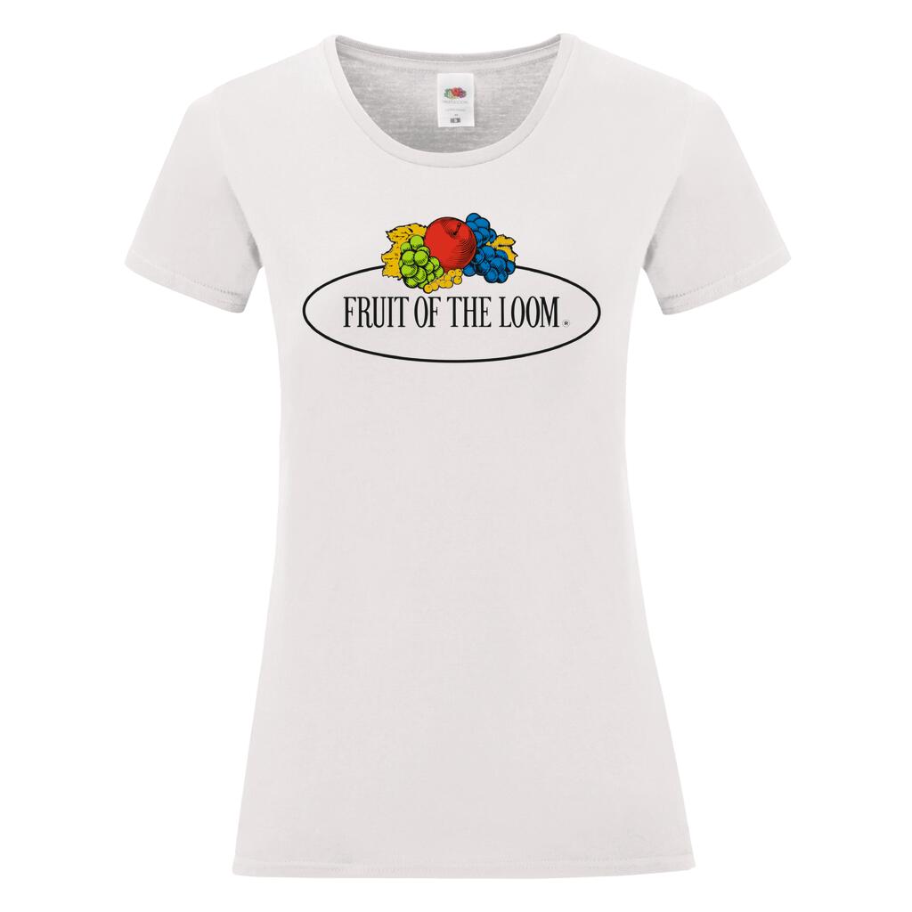 Ladies Vintage T Large Logo Print in Farbe White