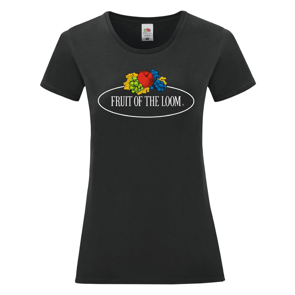 Ladies Vintage T Large Logo Print in Farbe Black