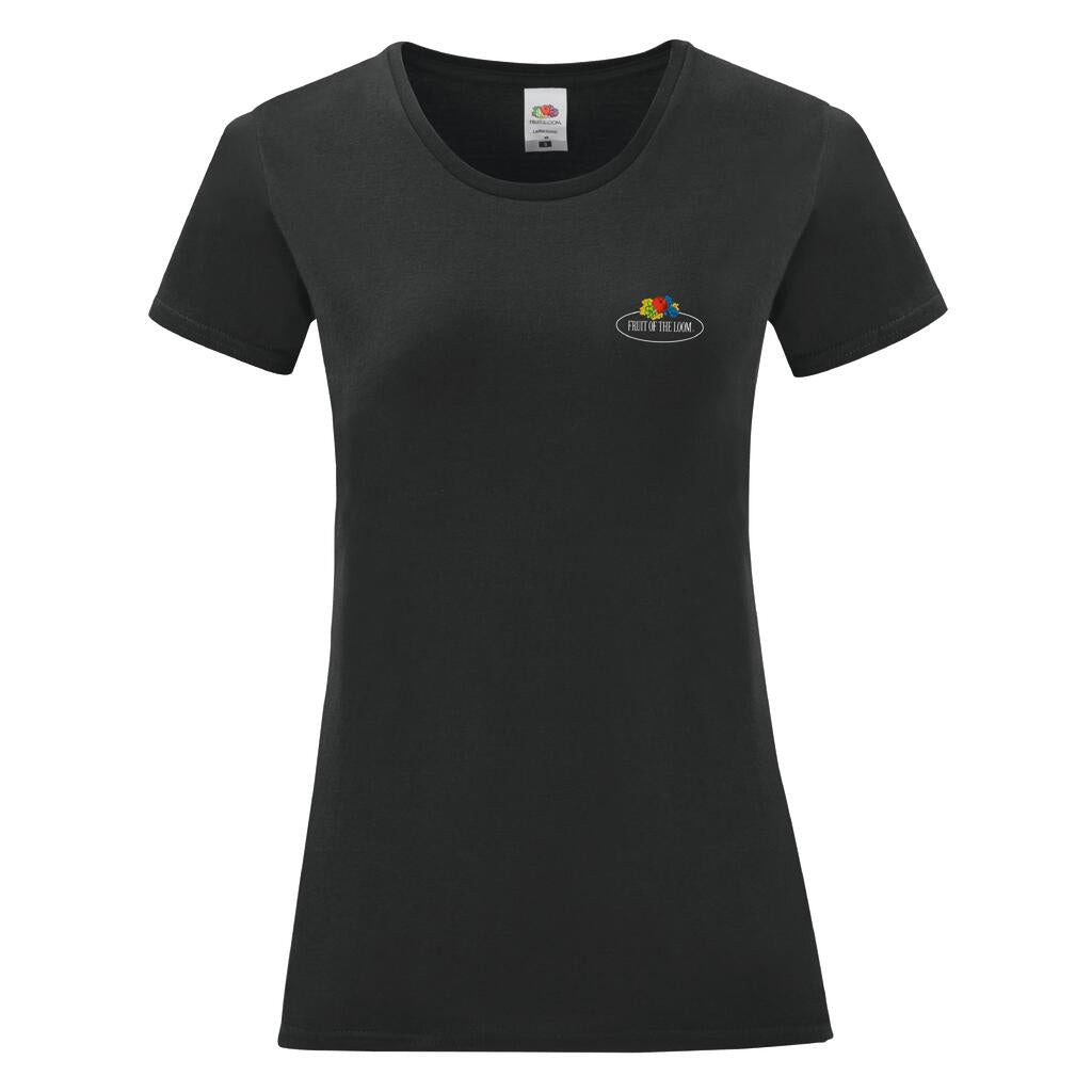 Ladies Vintage T Small Logo Print in Farbe Black