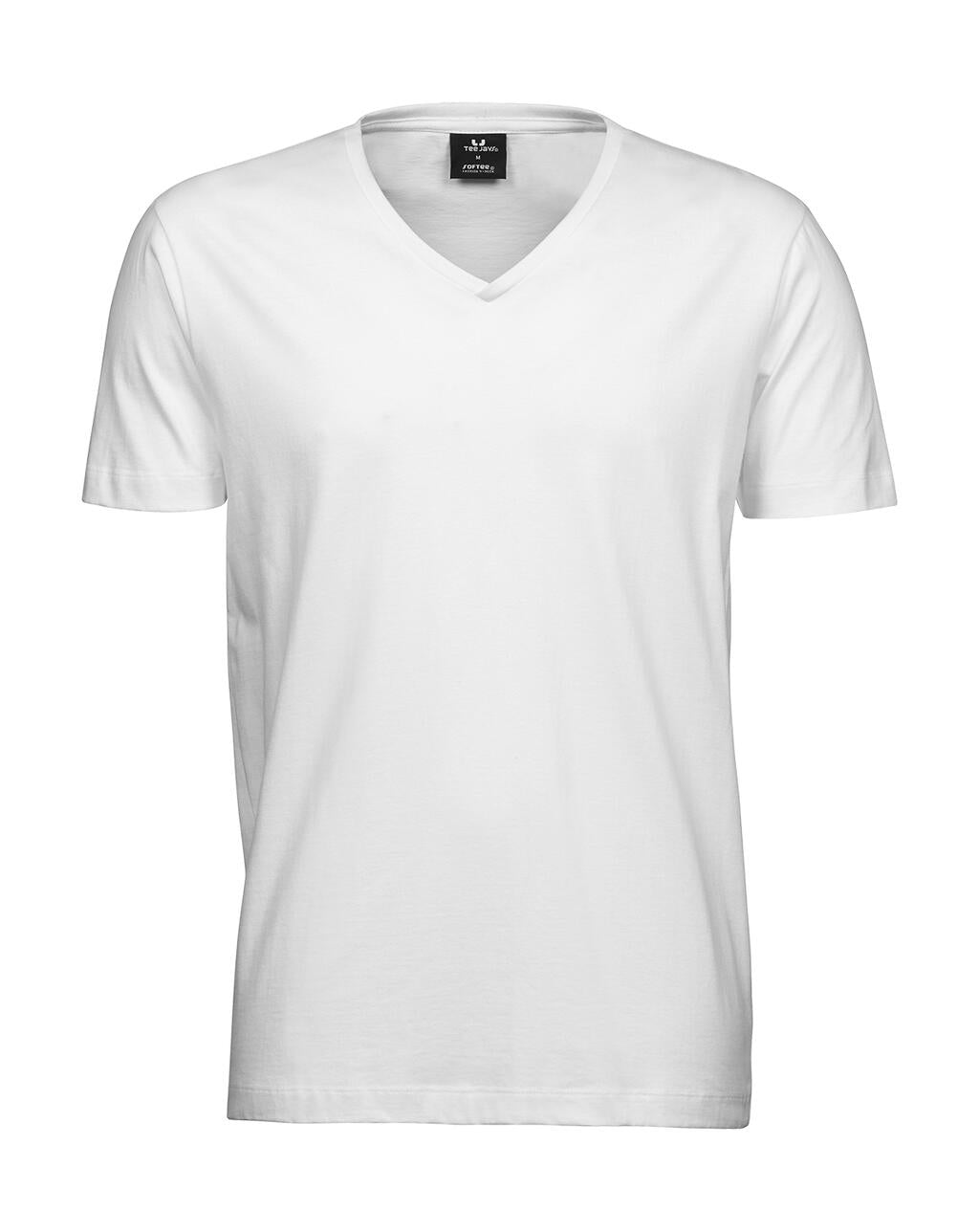 Men's Fashion V-Neck Sof Tee in Farbe White