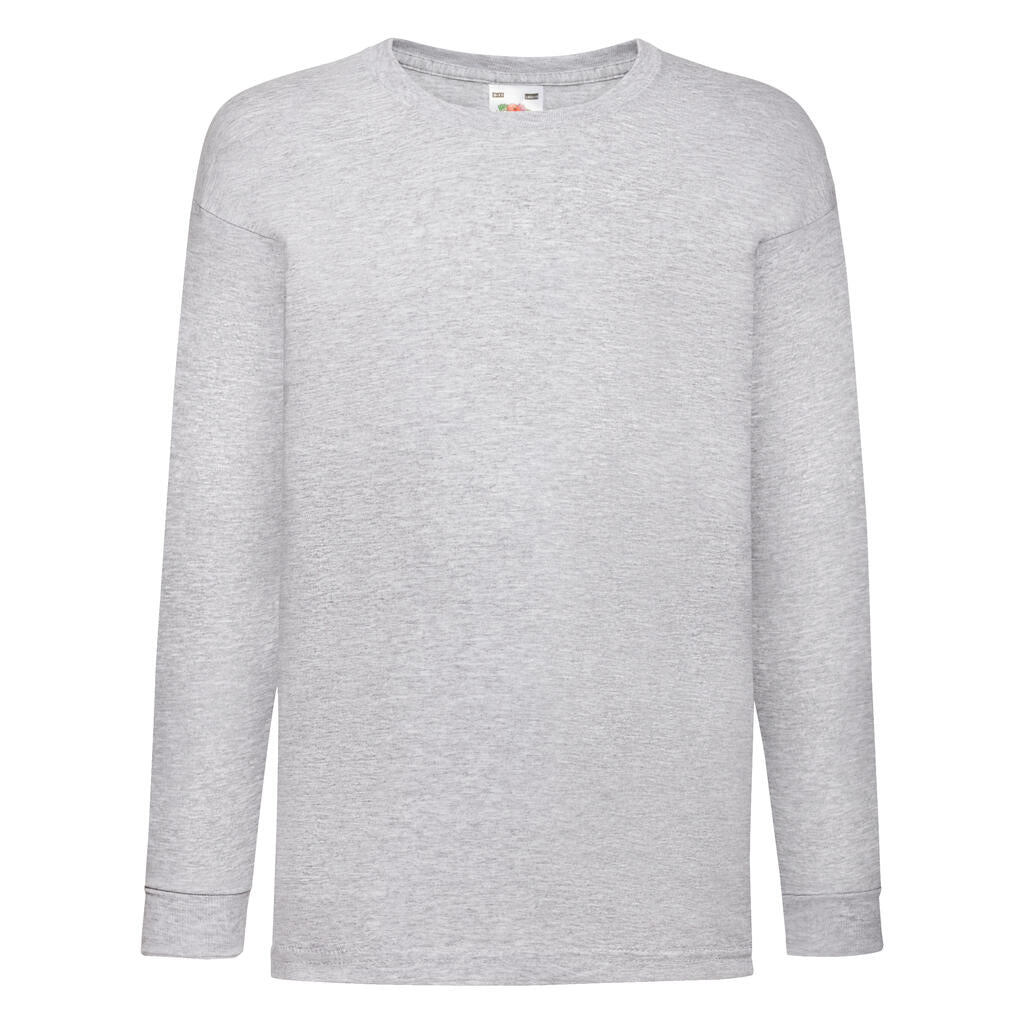Kids' Valueweight Long Sleeve T in Farbe Heather Grey