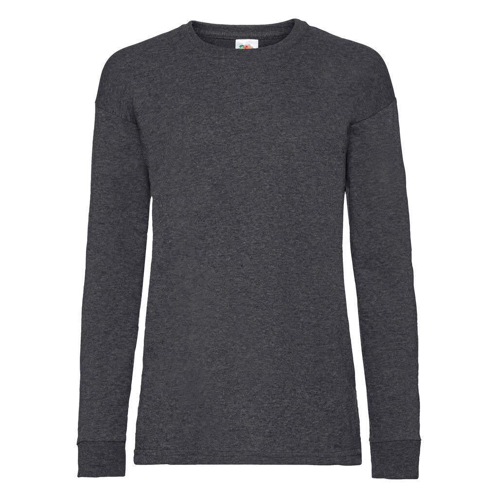 Kids' Valueweight Long Sleeve T in Farbe Dark Heather Grey