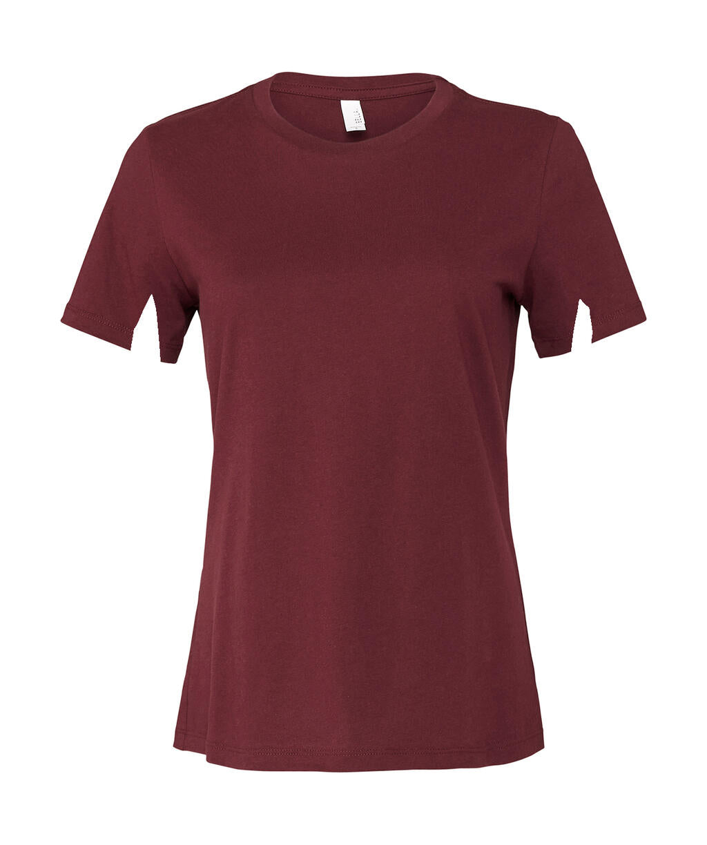 Women's Relaxed Jersey Short Sleeve Tee in Farbe Maroon