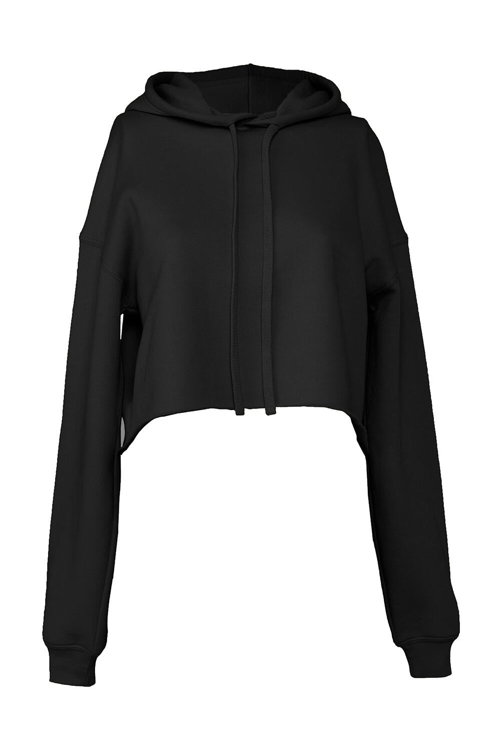 Women's Cropped Fleece Hoodie in Farbe Black