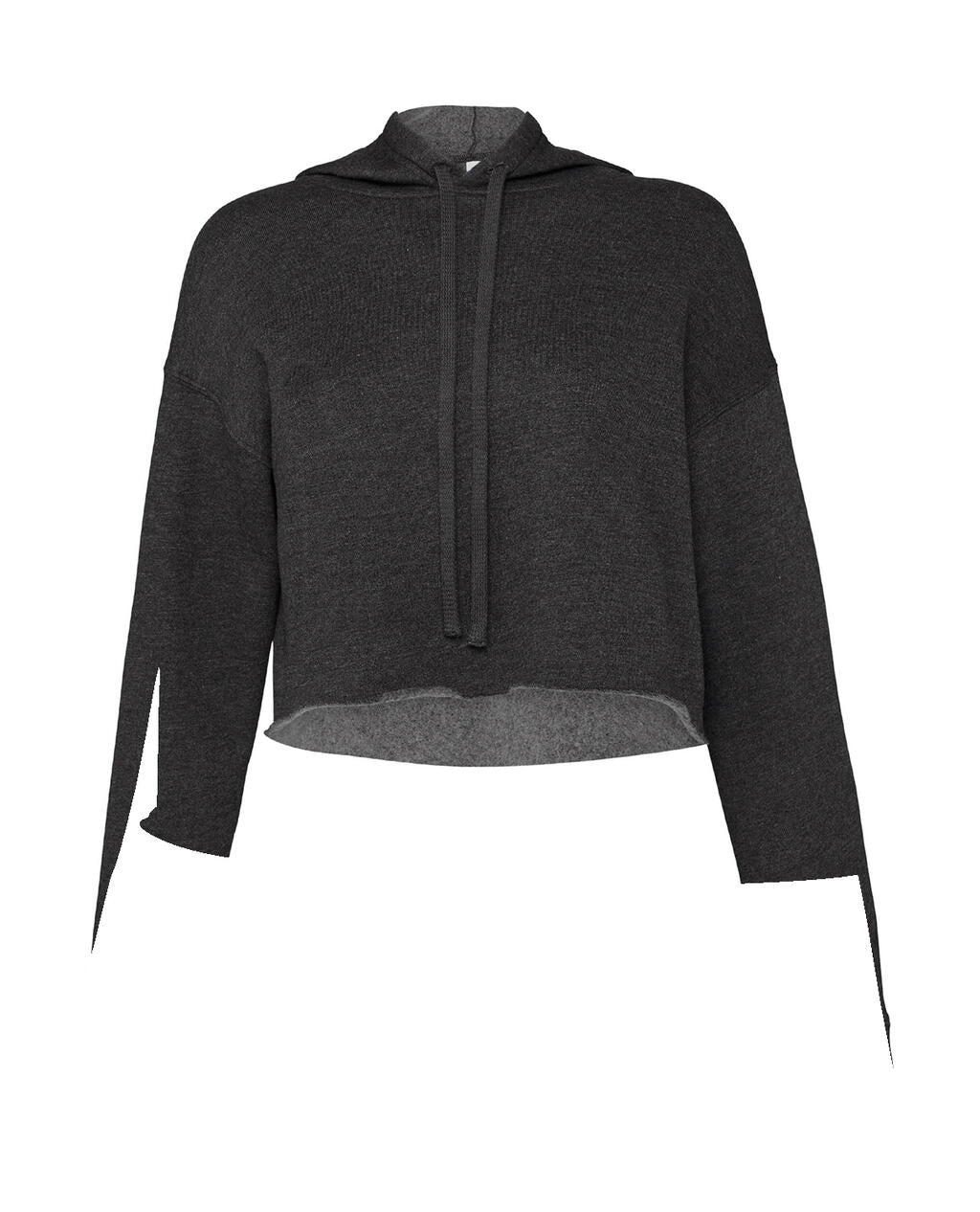 Women's Cropped Fleece Hoodie in Farbe Dark Grey Heather
