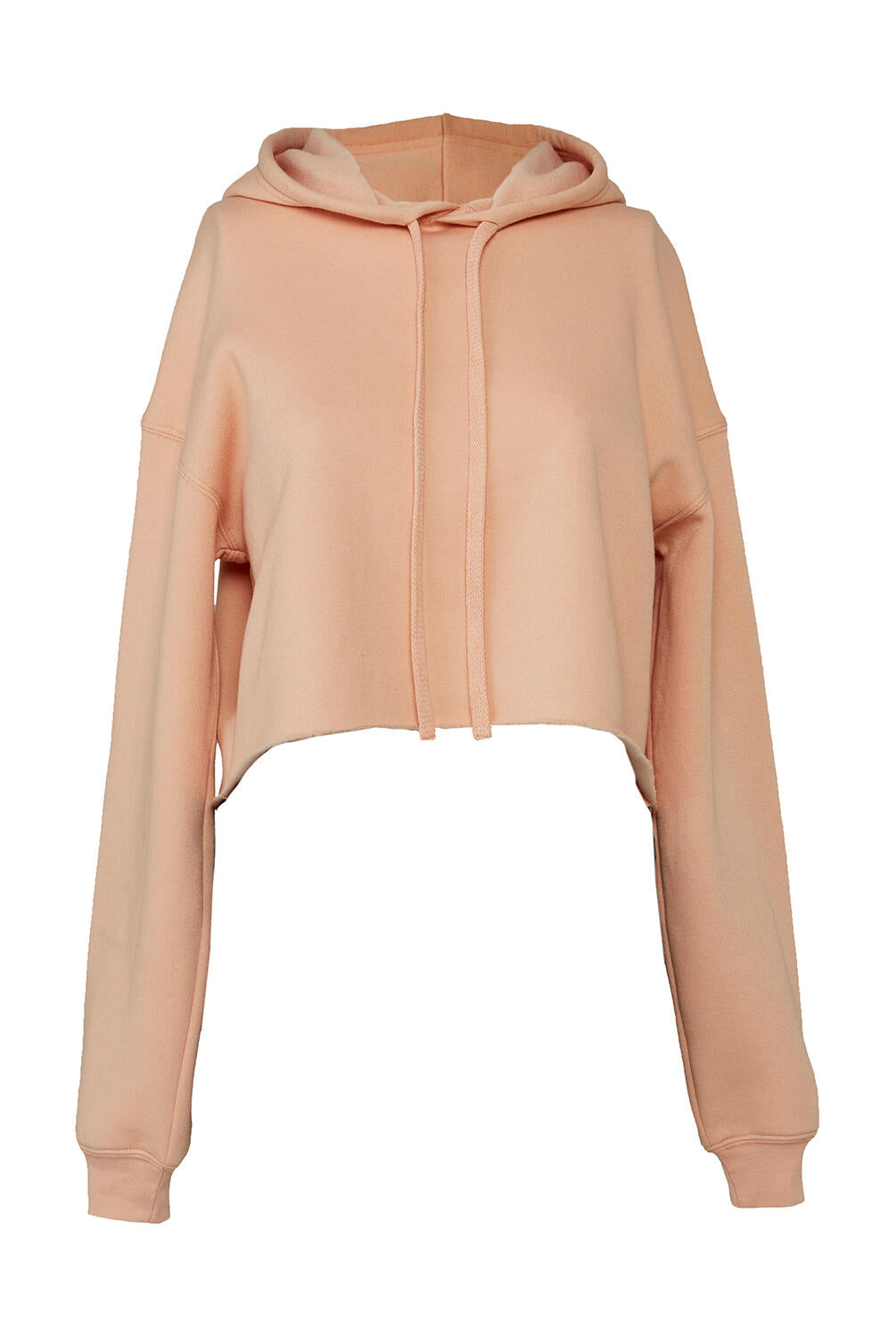 Women's Cropped Fleece Hoodie in Farbe Peach