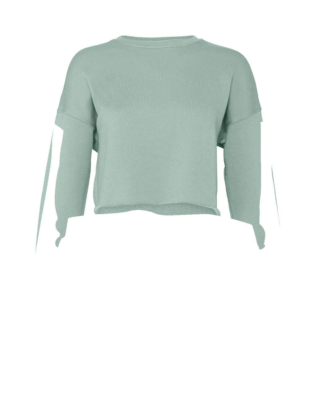 Women's Cropped Crew Fleece in Farbe Dusty Blue