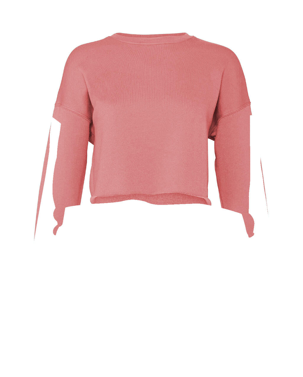 Women's Cropped Crew Fleece in Farbe Mauve