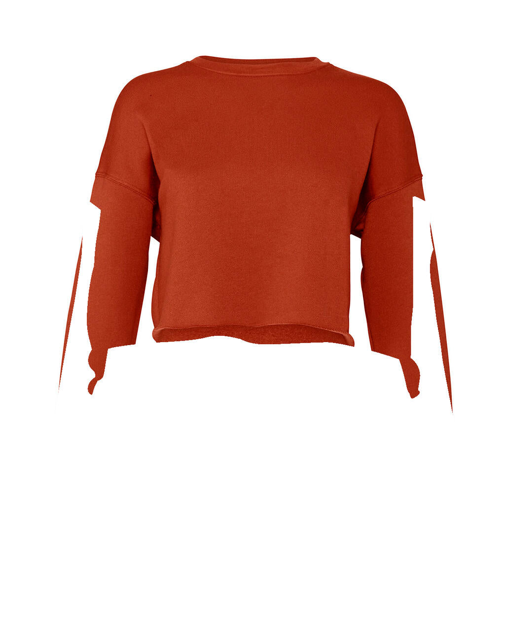 Women's Cropped Crew Fleece in Farbe Brick