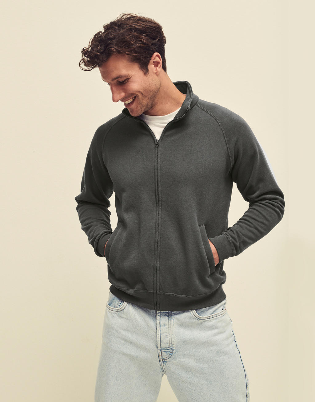 Classic Sweat Jacket in Farbe White