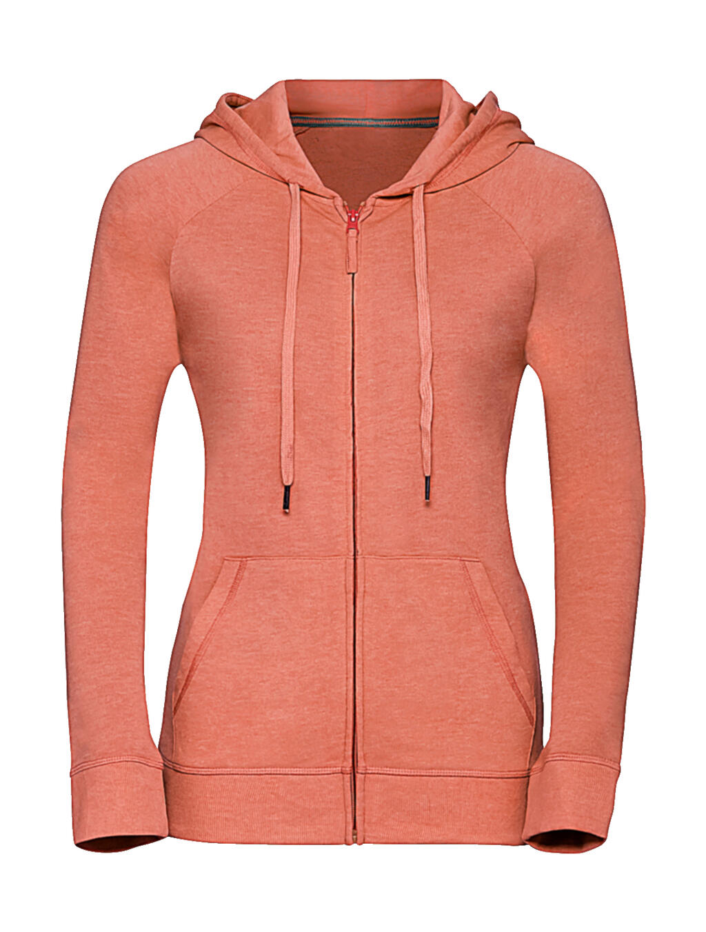Ladies' HD Zipped Hood Sweat in Farbe Coral Marl