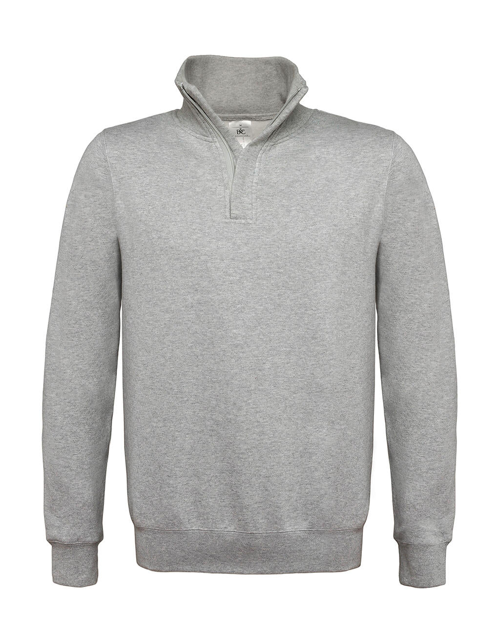 ID.004 Cotton Rich 1/4 Zip Sweat in Farbe Heather Grey