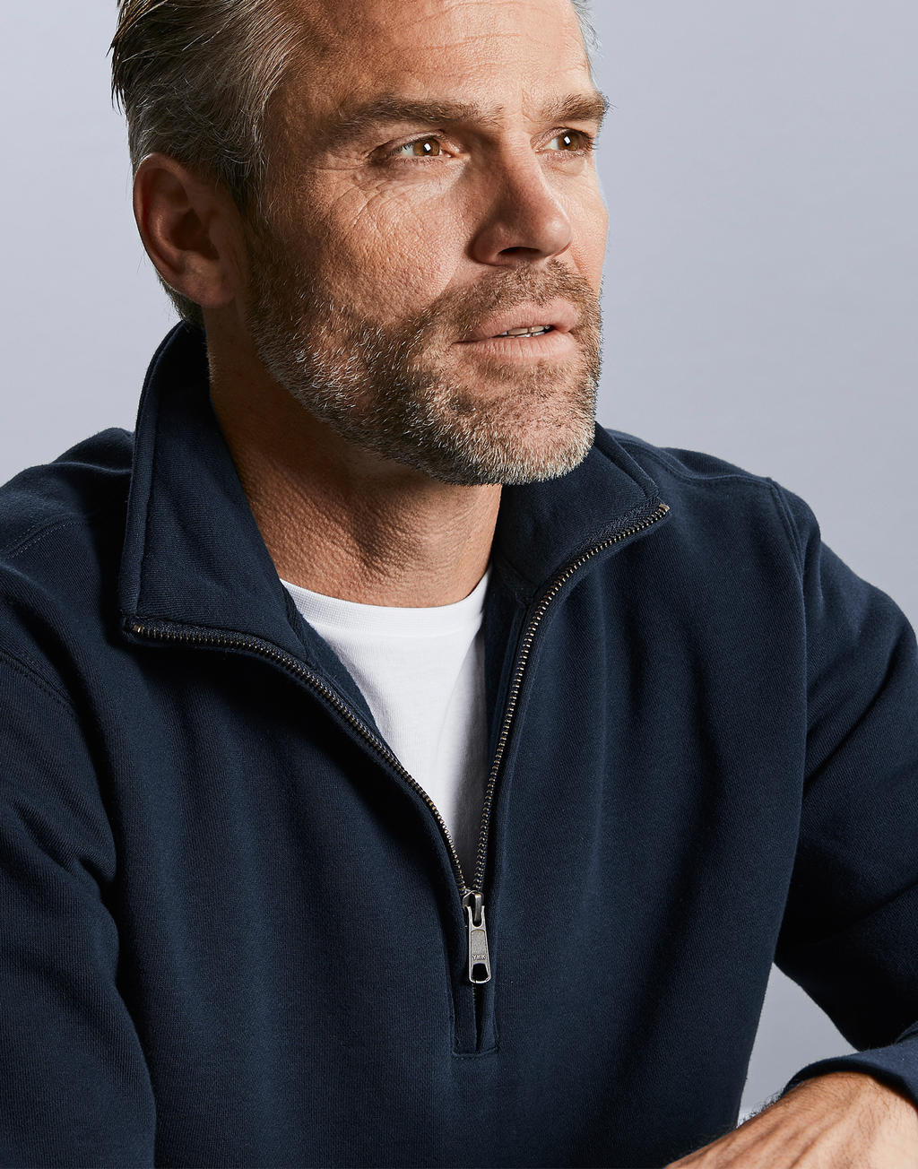 Authentic 1/4 Zip Sweat in Farbe White