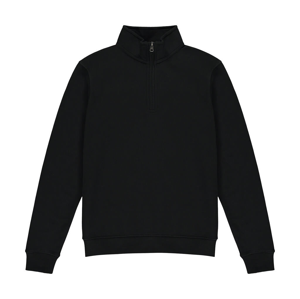 Regular Fit 1/4 Zip Sweatshirt in Farbe Black