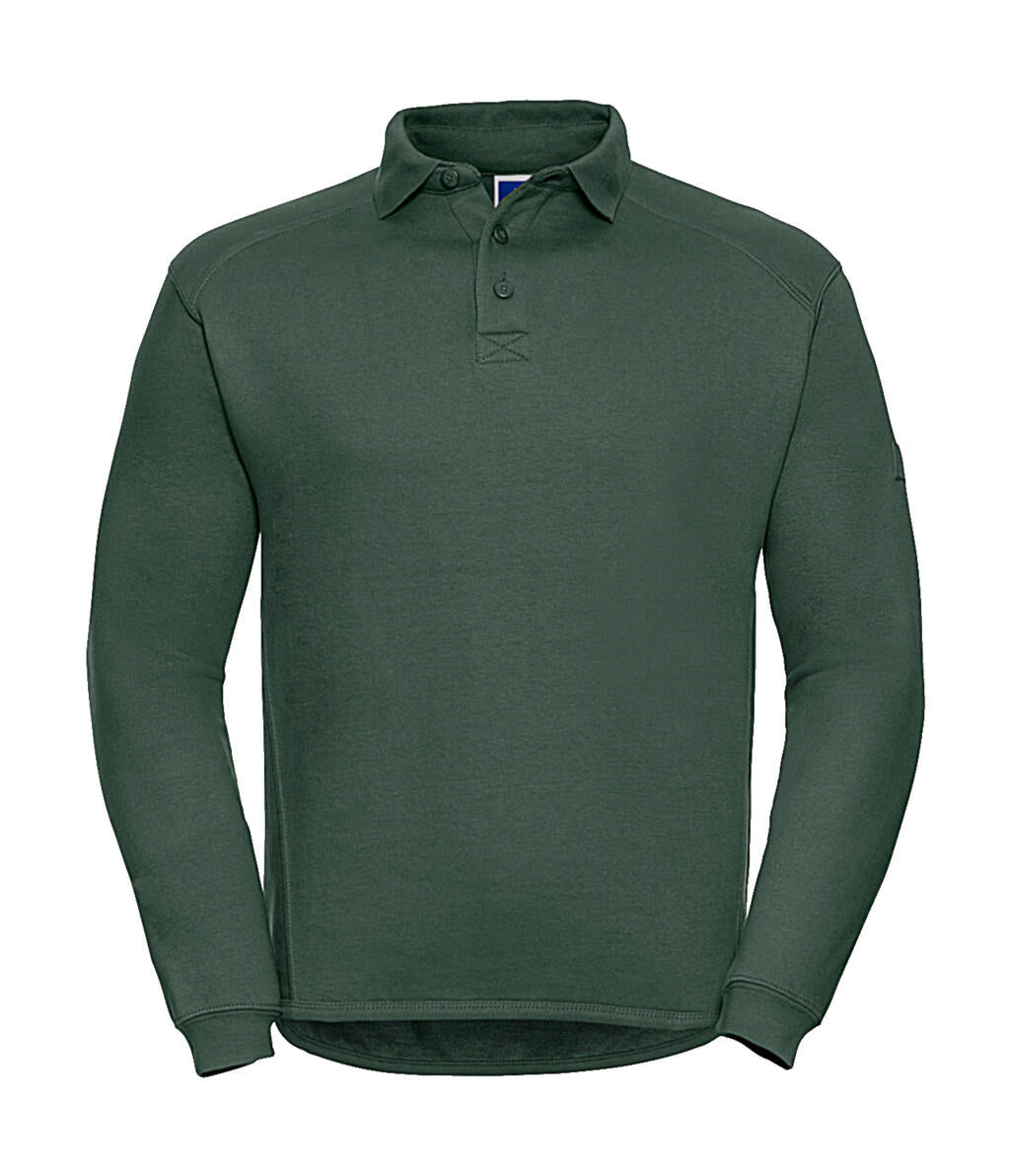 Heavy Duty Collar Sweatshirt in Farbe Bottle Green
