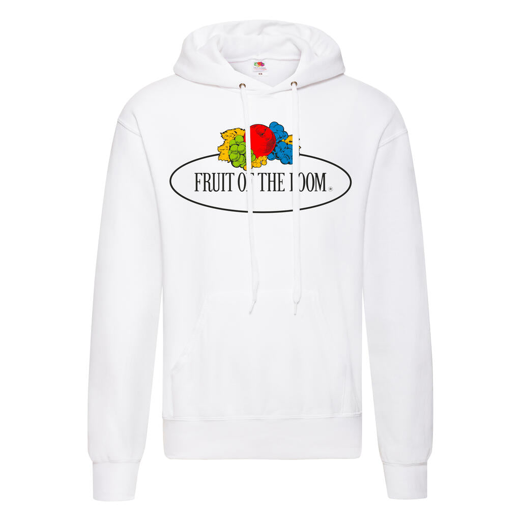 Vintage Hooded Sweat Classic Large Logo Print in Farbe White