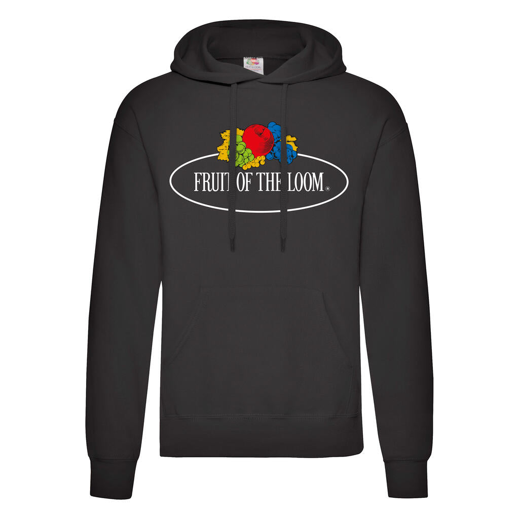 Vintage Hooded Sweat Classic Large Logo Print in Farbe Black