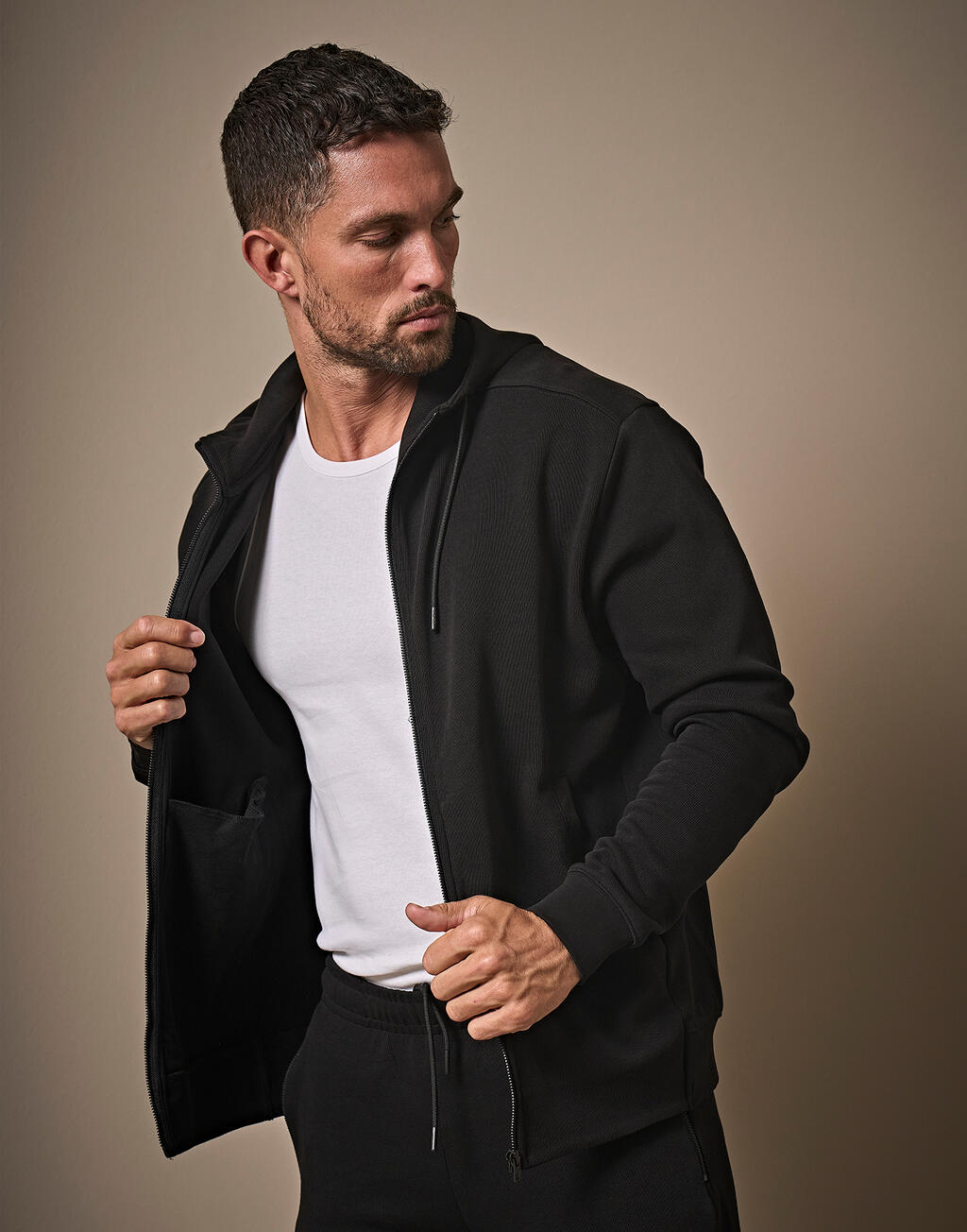 Ribbed Interlock Hooded Full Zip - ShirtStore