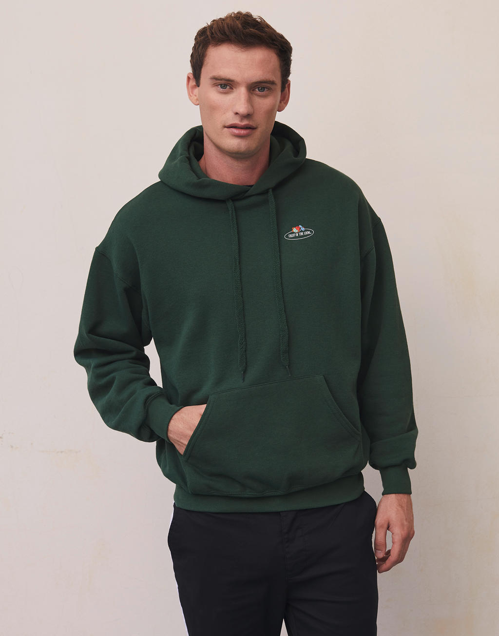 Vintage Hooded Sweat Classic Small Logo Print in Farbe White