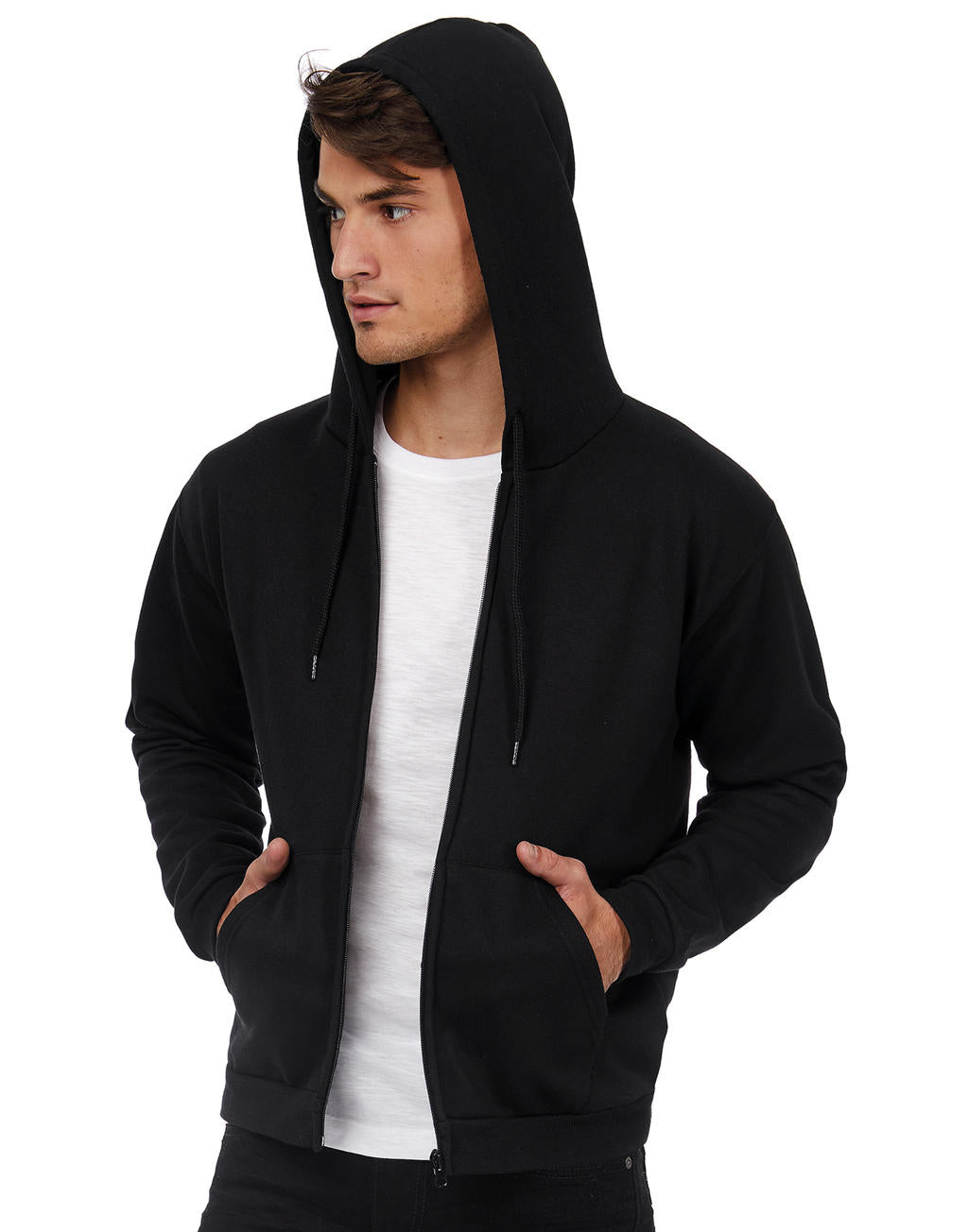 ID.205 50/50 Hooded Full Zip Sweat Unisex in Farbe Black