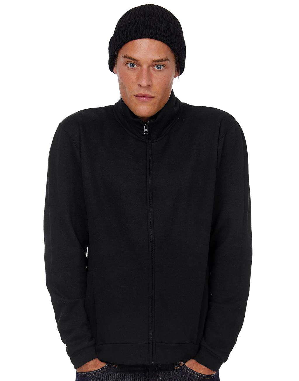 ID.206 50/50 Full Zip Sweat Unisex in Farbe Black