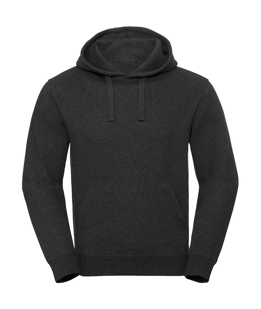 Men's Authentic Melange Hooded Sweat in Farbe Charcoal Melange