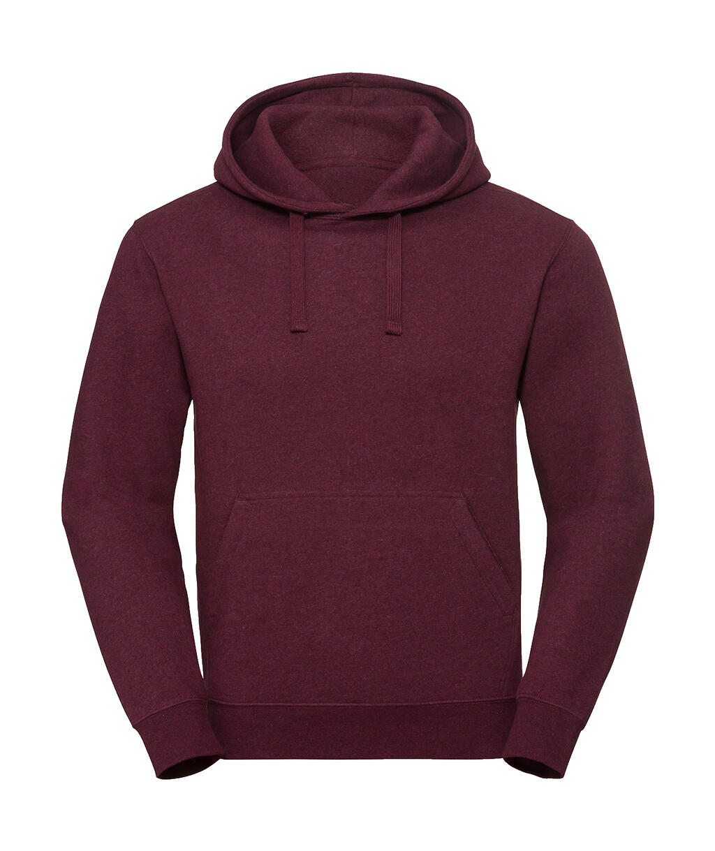 Men's Authentic Melange Hooded Sweat in Farbe Burgundy Melange