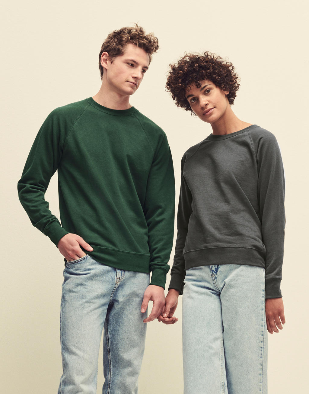 Ladies' Lightweight Raglan Sweat in Farbe White