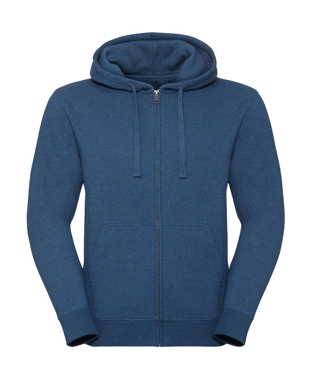 Men's Authentic Melange Zipped Hood Sweat in Farbe Ocean Melange
