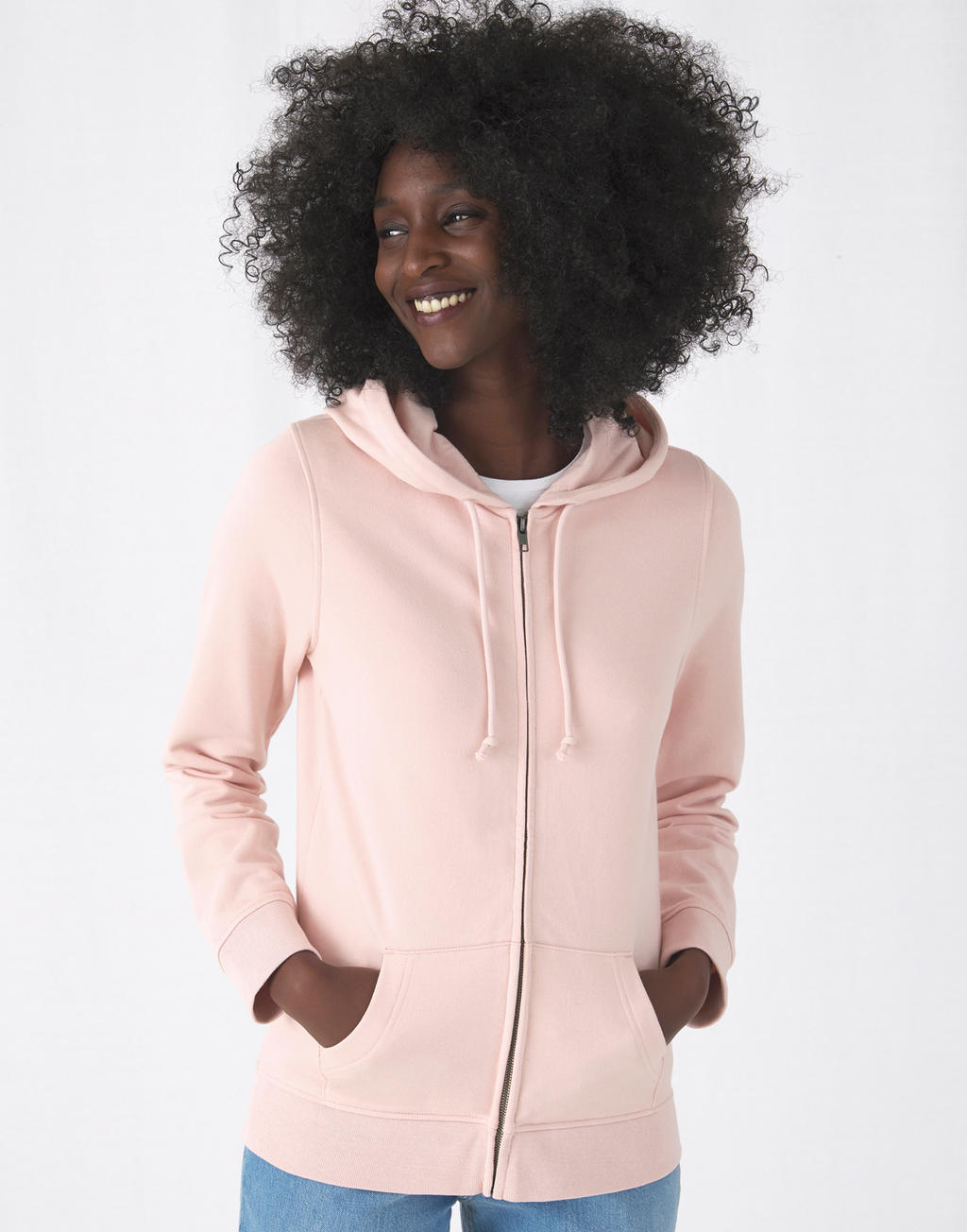 Organic Inspire Zipped Hood /women_° in Farbe White