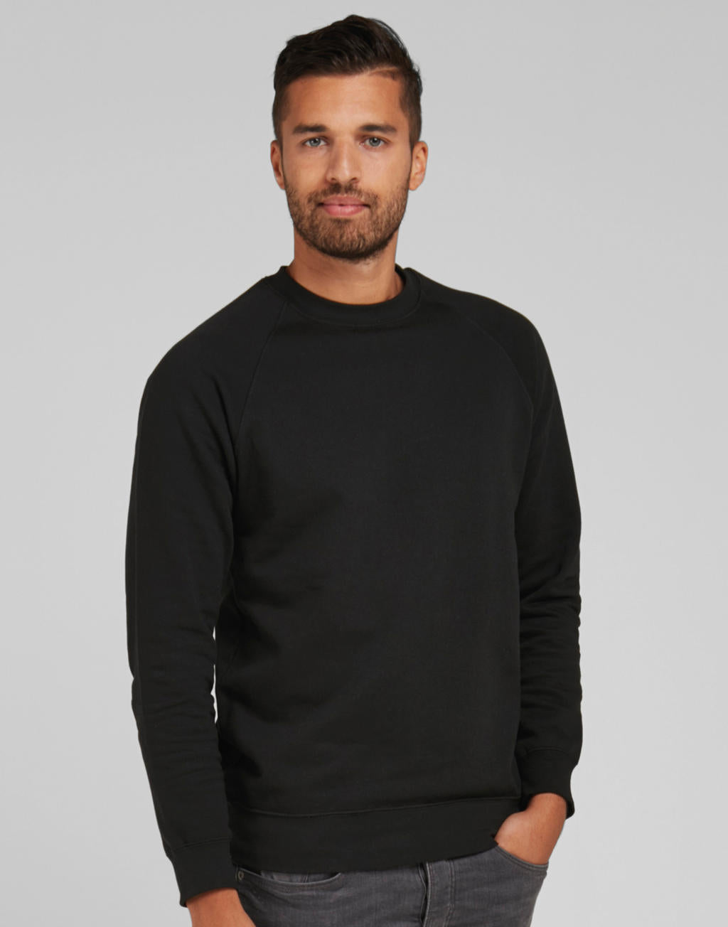 Men's Raglan Sweat in Farbe Black