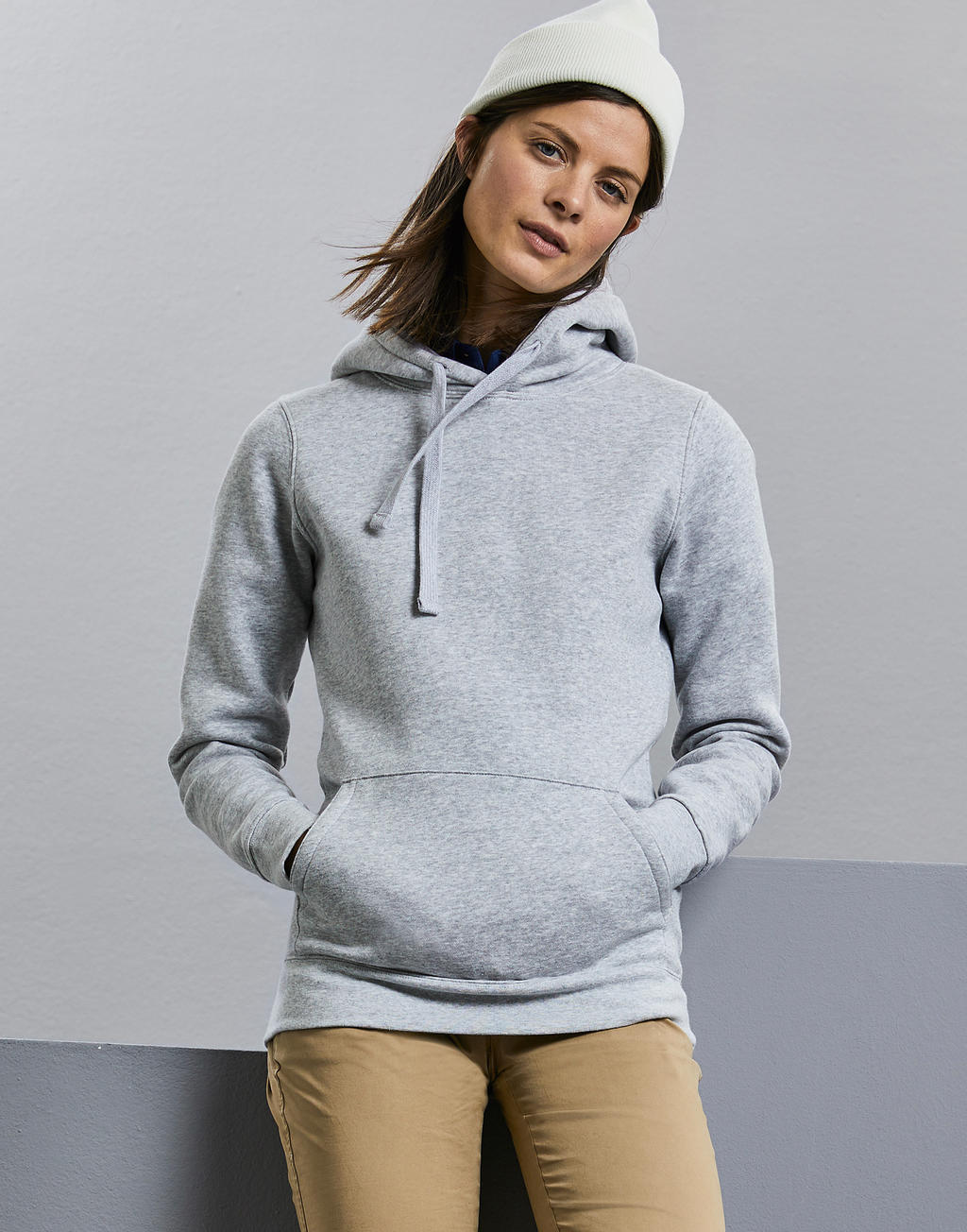 Ladies' Authentic Hooded Sweat in Farbe White
