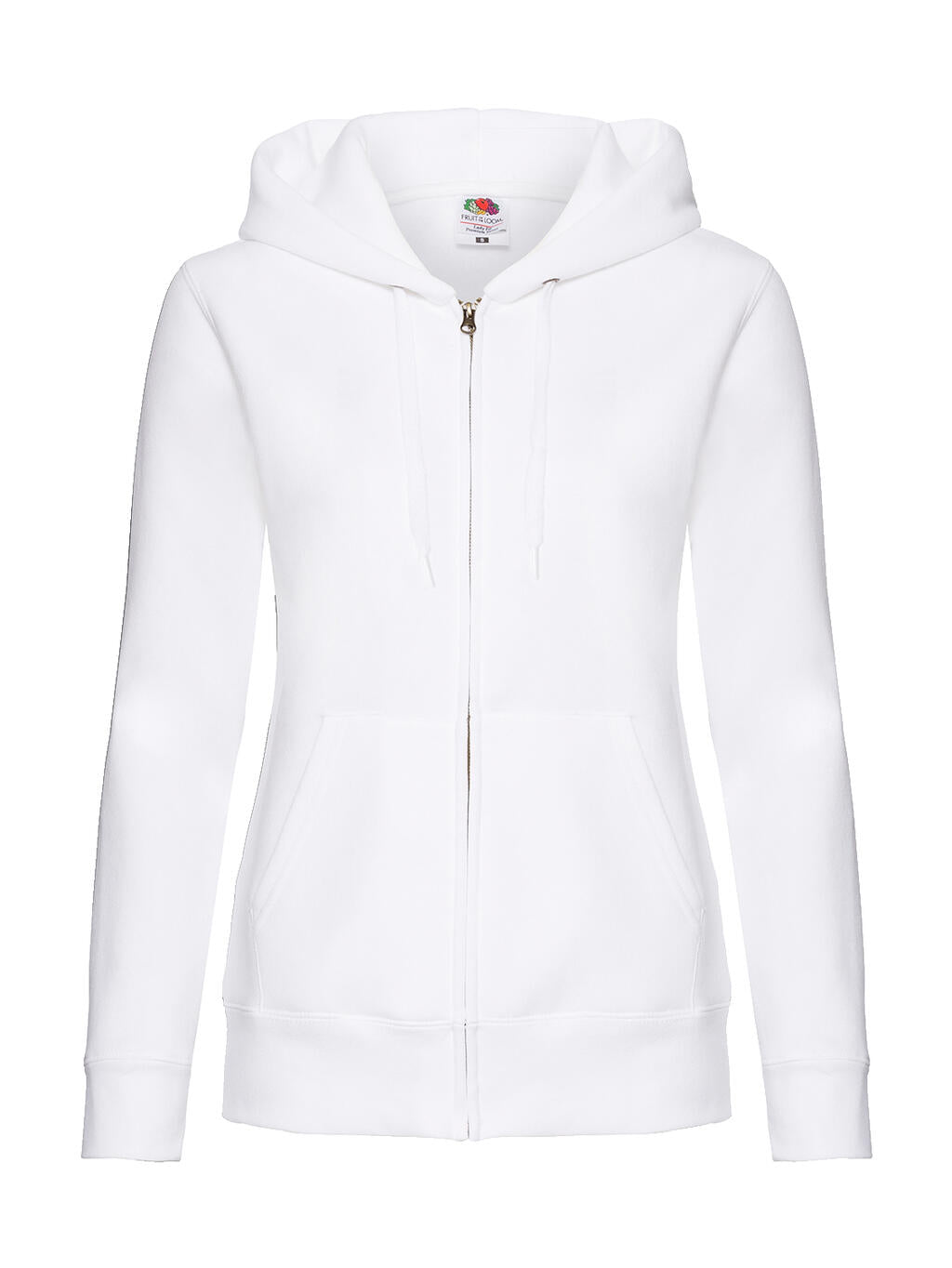 Premium Hooded Sweat Jacket Lady-Fit in Farbe White