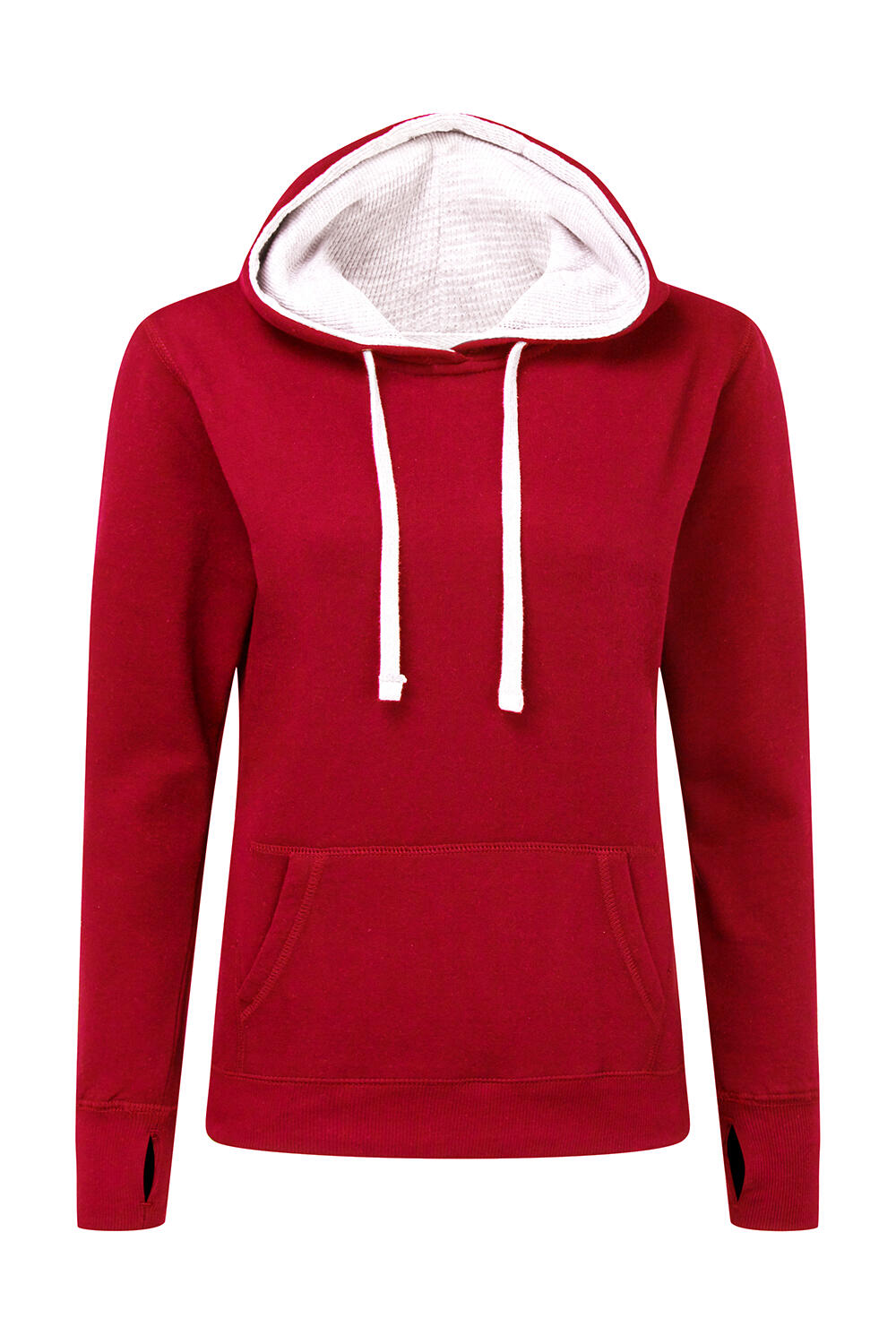 Ladies' Contrast Hoodie in Farbe Red/White