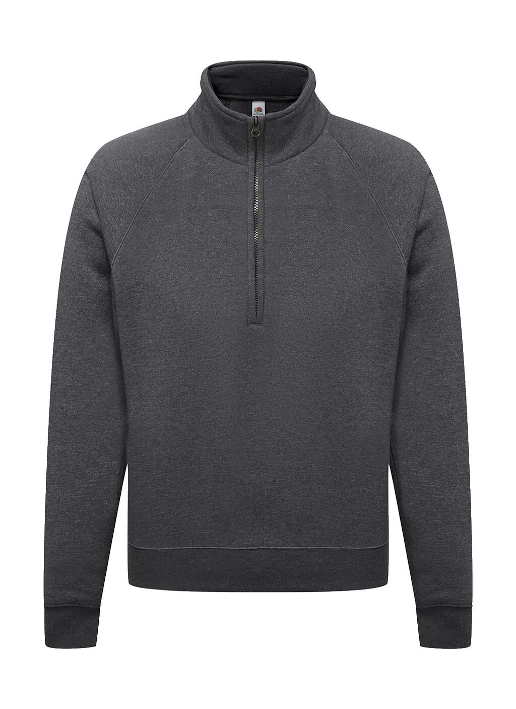 Premium Zip Neck Sweat in Farbe Dark Heather Grey