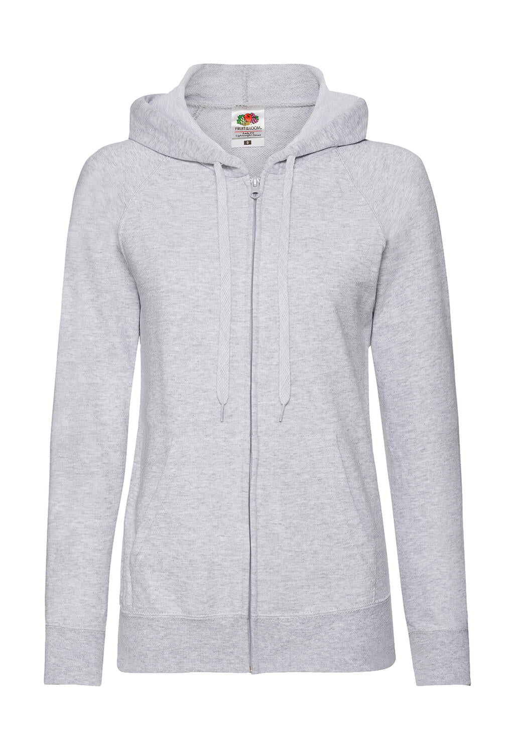Ladies' Lightweight Hooded Sweat Jacket in Farbe Heather Grey