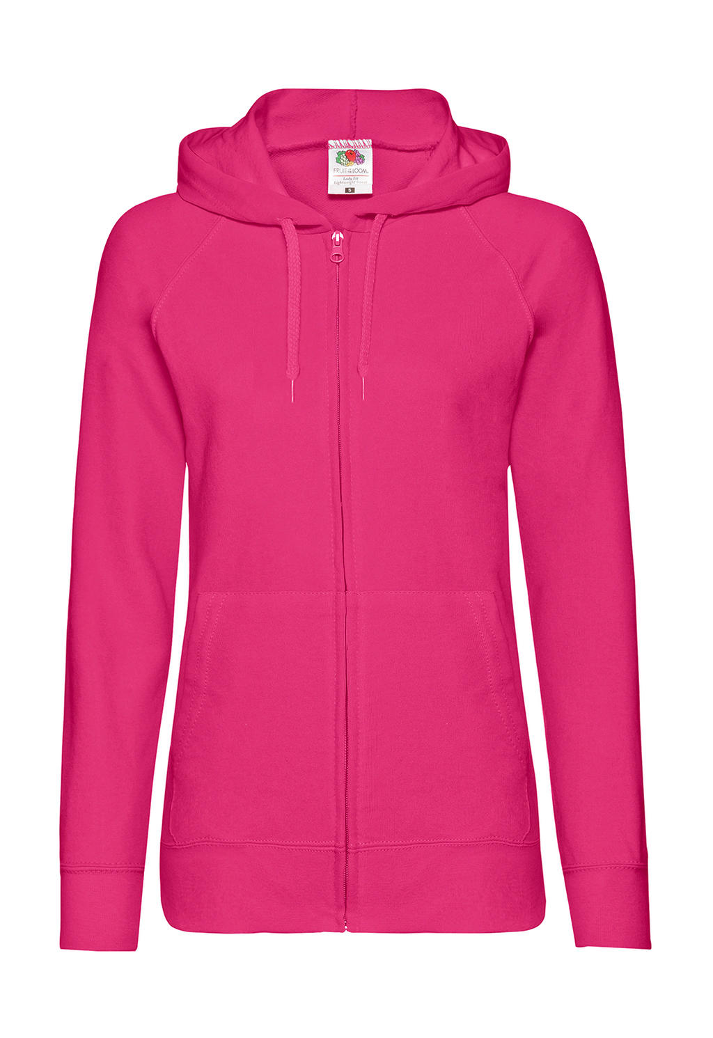 Ladies' Lightweight Hooded Sweat Jacket in Farbe Fuchsia
