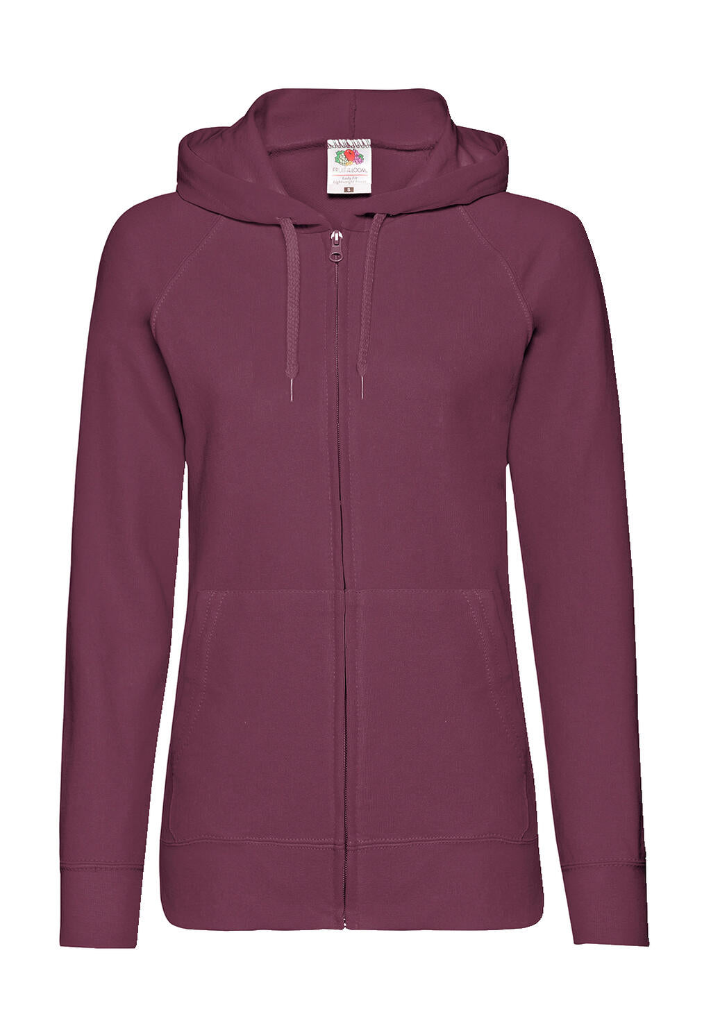 Ladies' Lightweight Hooded Sweat Jacket in Farbe Burgundy