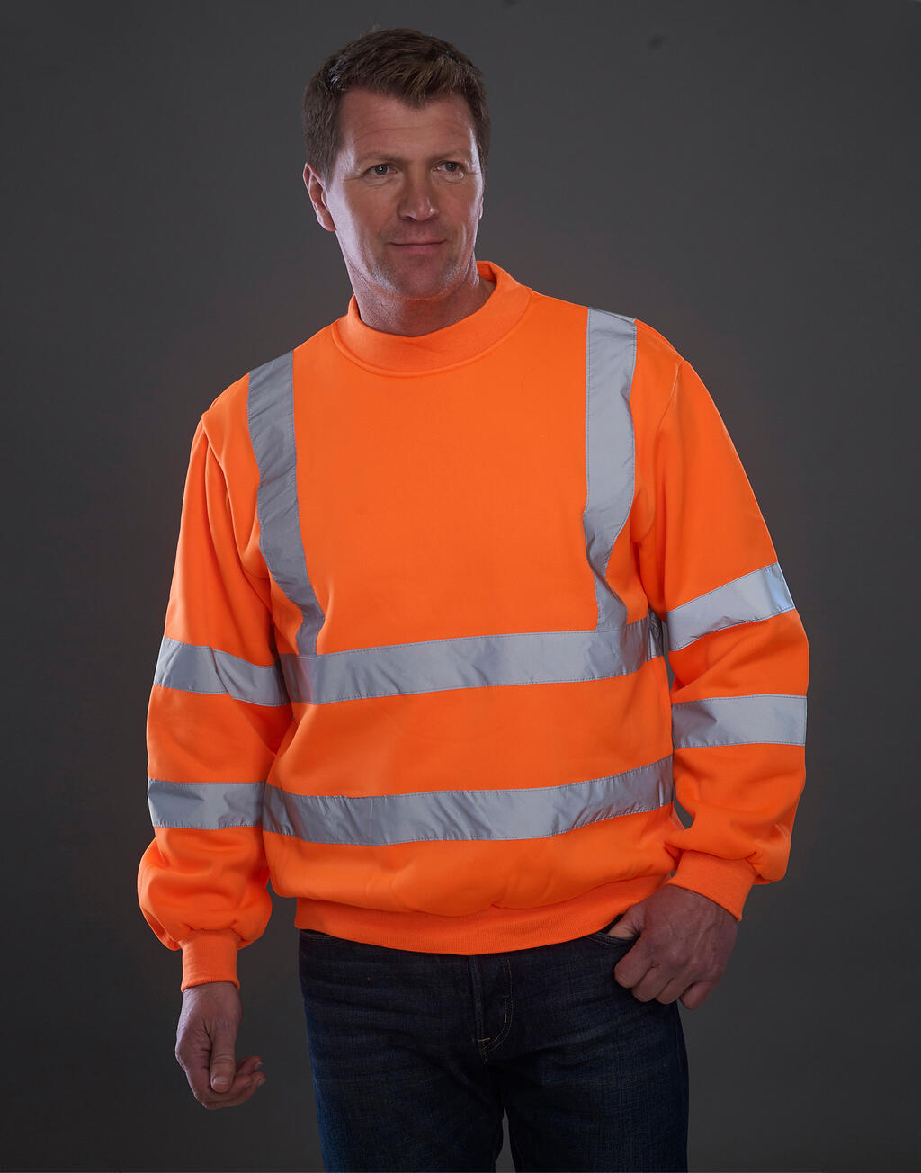Fluo Sweatshirt in Farbe Fluo Orange