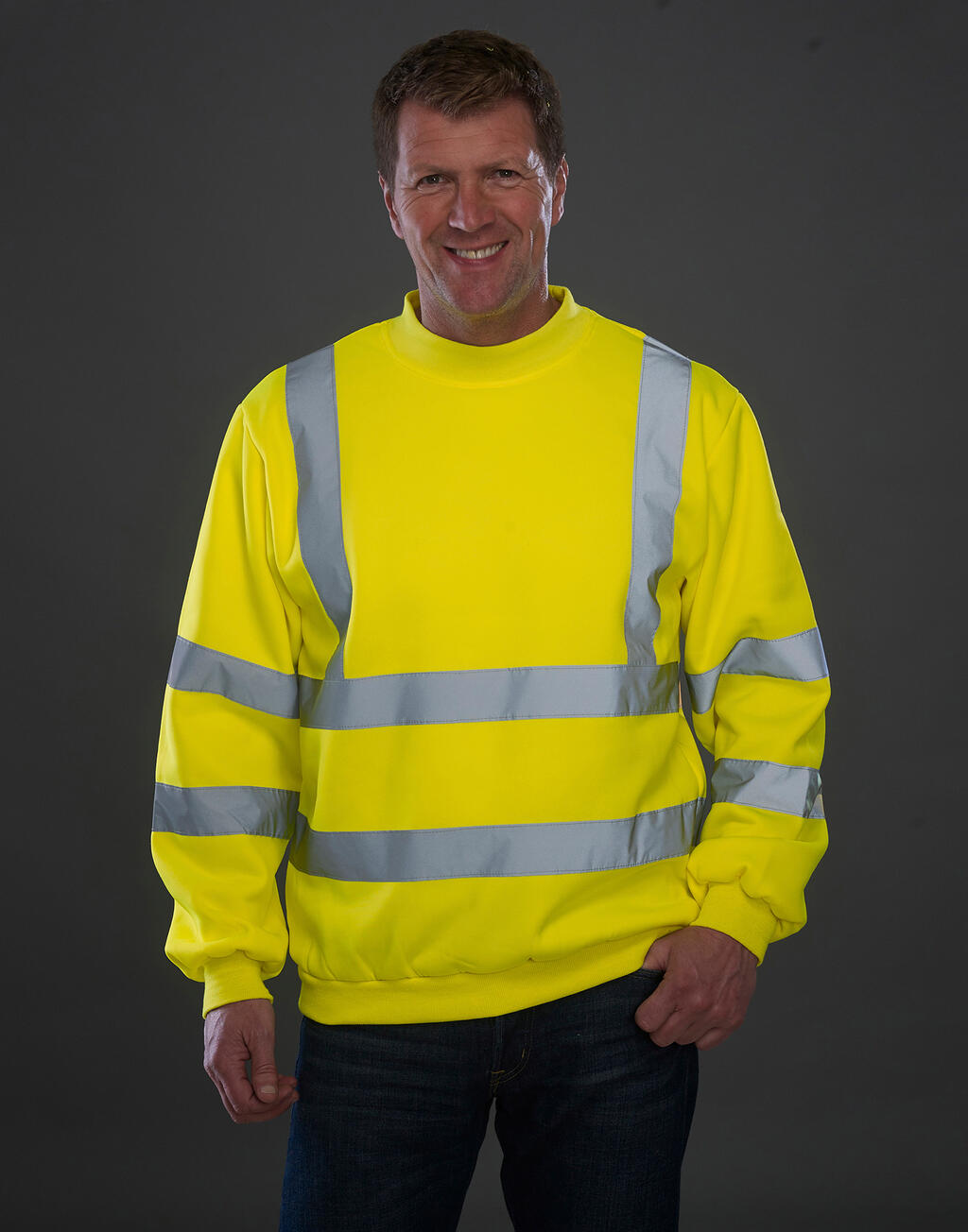 Fluo Sweatshirt in Farbe Fluo Orange