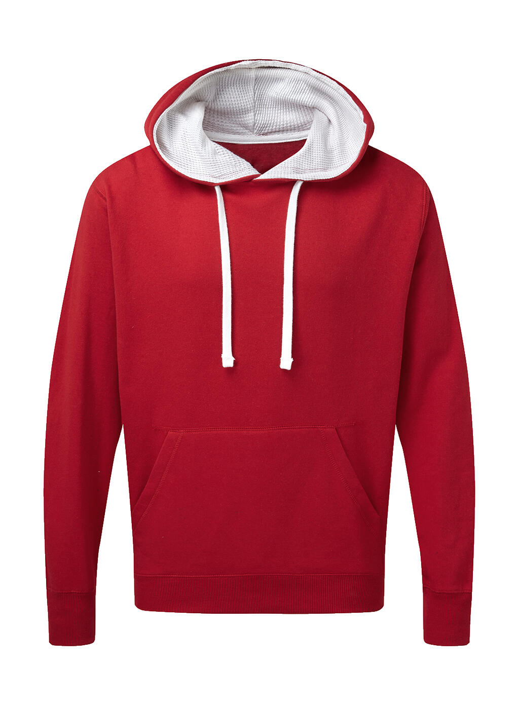 Men's Contrast Hoodie in Farbe Red/White