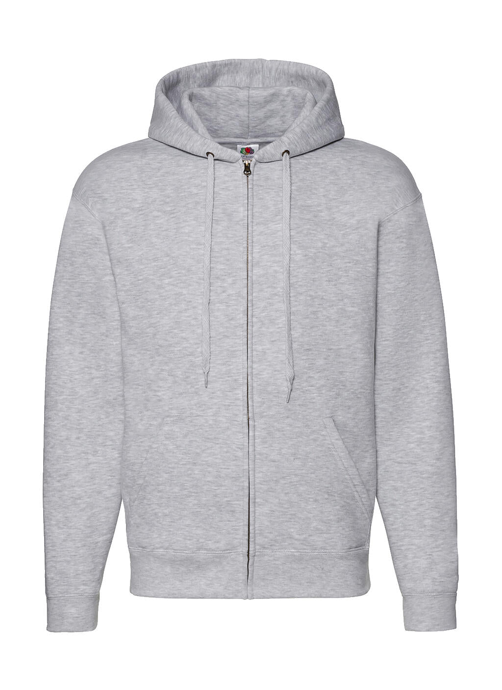 Premium Hooded Zip Sweat in Farbe Heather Grey
