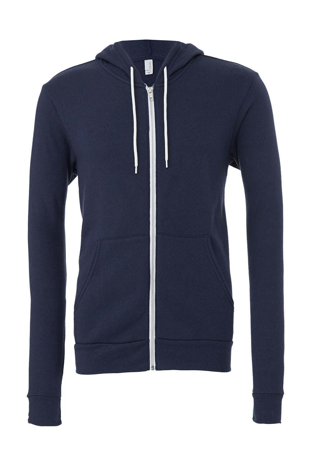 Unisex Poly-Cotton Full Zip Hoodie in Farbe Navy