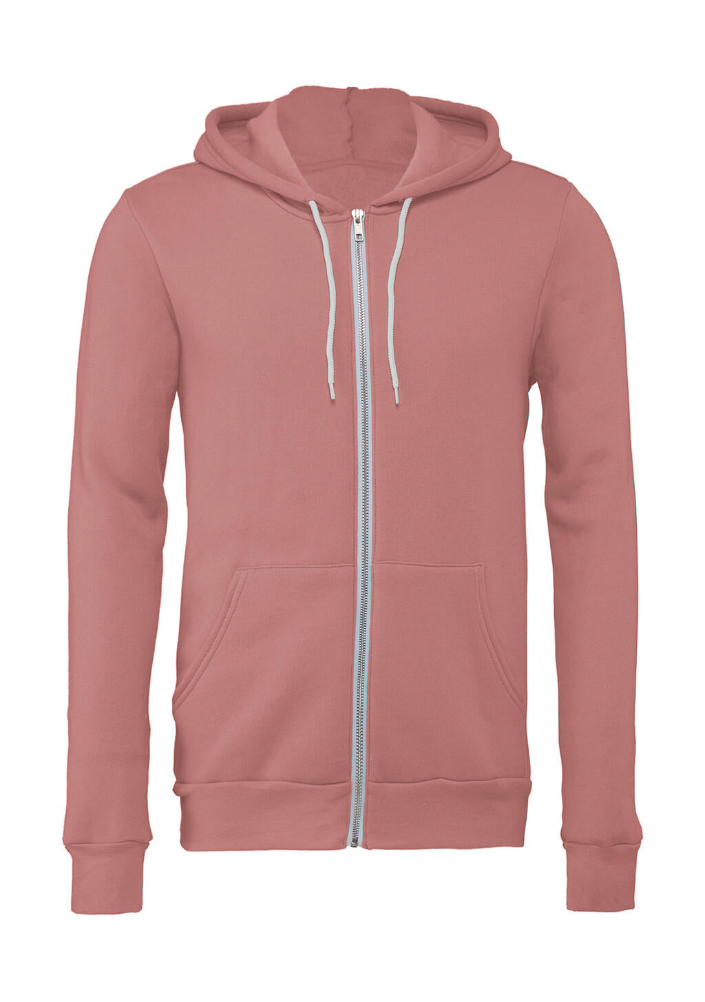 Unisex Poly-Cotton Full Zip Hoodie in Farbe Mauve