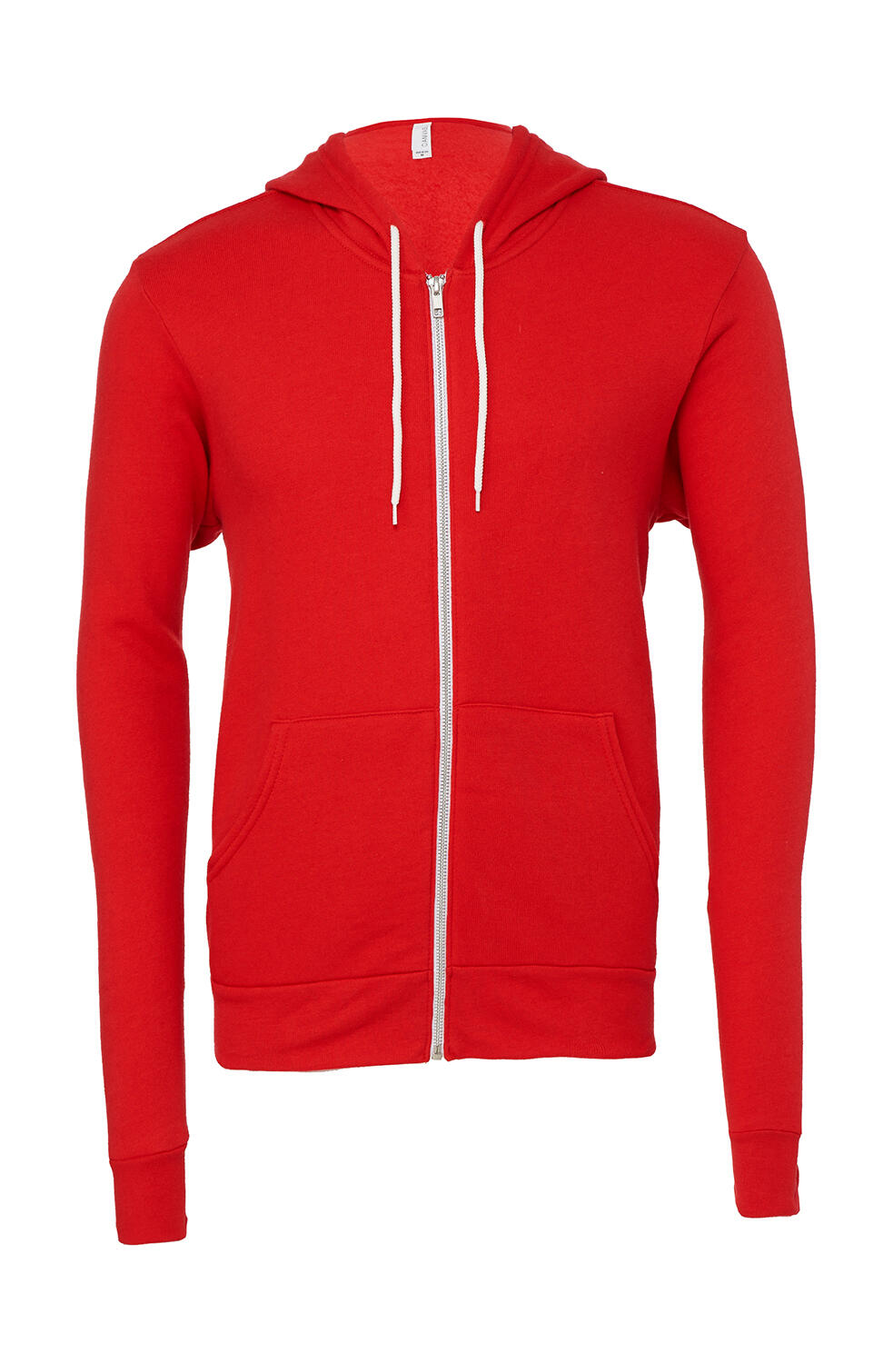 Unisex Poly-Cotton Full Zip Hoodie in Farbe Red