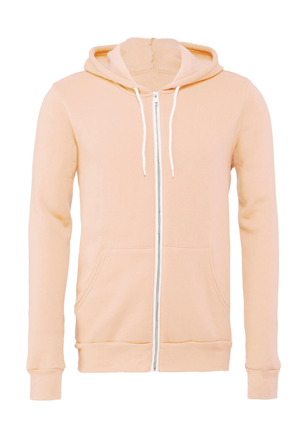 Unisex Poly-Cotton Full Zip Hoodie in Farbe Peach