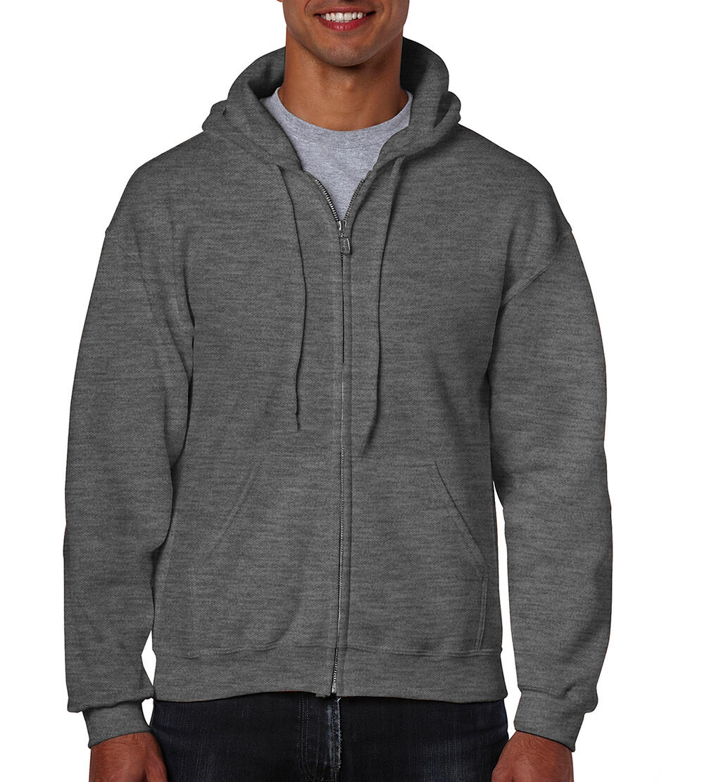 Heavy Blend Adult Full Zip Hooded Sweat in Farbe Dark Heather