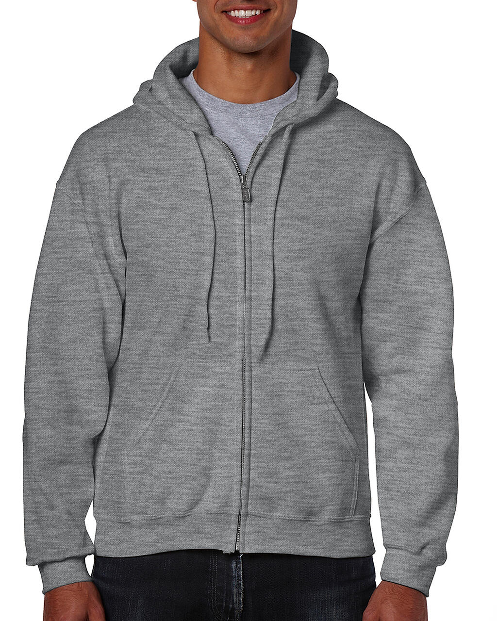 Heavy Blend Adult Full Zip Hooded Sweat in Farbe Graphite Heather
